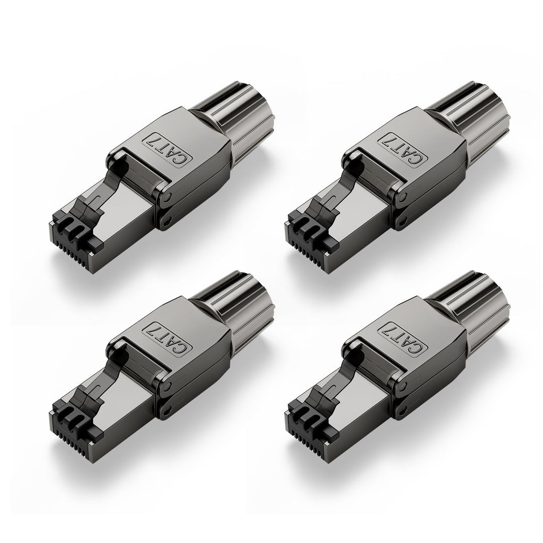 VCELINK RJ45 Stecker Werkzeuglos Cat 7 Cat6a, Netzwerkstecker POE++, Cat 7 Stecker 10 Gbps 600MHz Ge