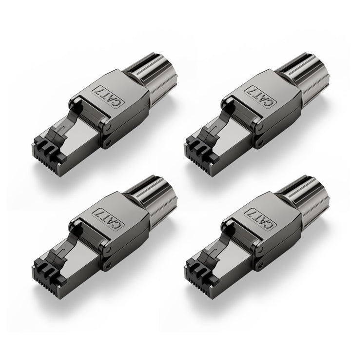 VCELINK RJ45 Stecker Werkzeuglos Cat 7 Cat6a, Netzwerkstecker POE++, Cat 7 Stecker 10 Gbps 600MHz Ge