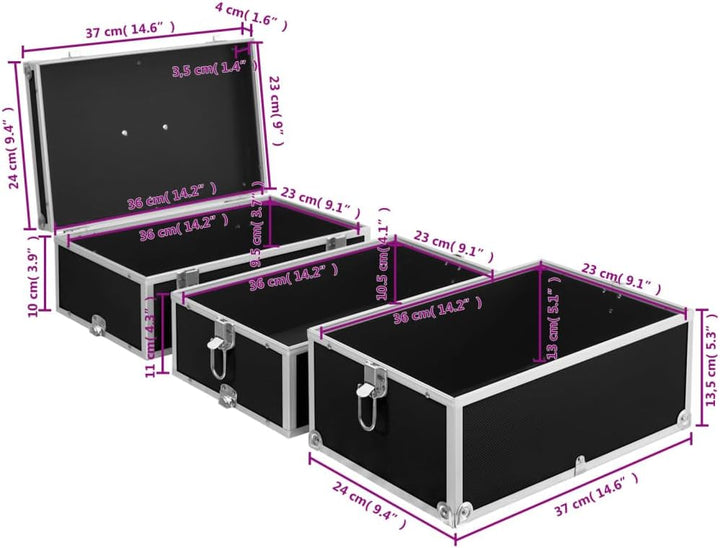 vidaXL Kosmetikkoffer 37x24x40cm Schminkkoffer Schmuckkoffer mehrere Auswahl Schwarz, Schwarz
