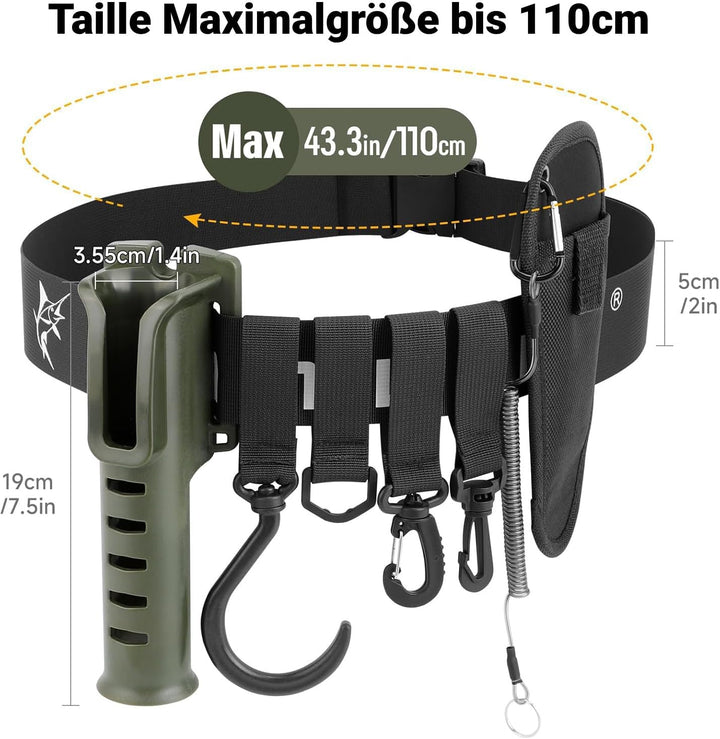 SAN LIKE Angeln Taille Rutenhalter Gürtel, Angelrutenhalter Gürtel Verstellbarer Angeln Watgürtel Wa
