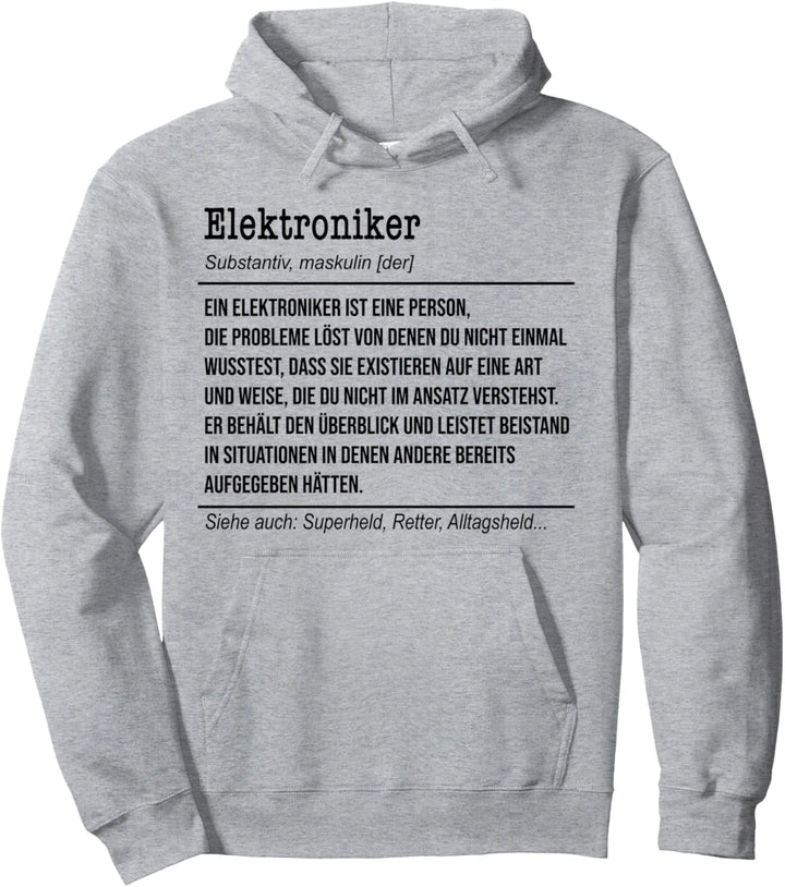 Lustige Elektroniker Definition Handwerker Elektromeister Pullover Hoodie