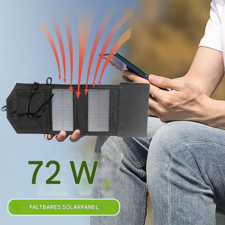 Camping Solarpanel,72W Solarpanel Ladegerät - Wasserdicht Leichtes System Mit Controller Laden Für A