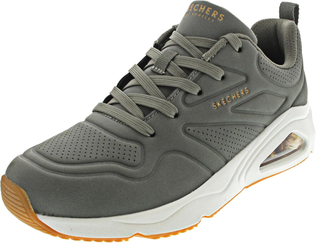 Skechers Damen Tres-air UNO Ah - MazingSneaker 42 EU Olive Durasuede Textile, 42 EU Olive Durasuede