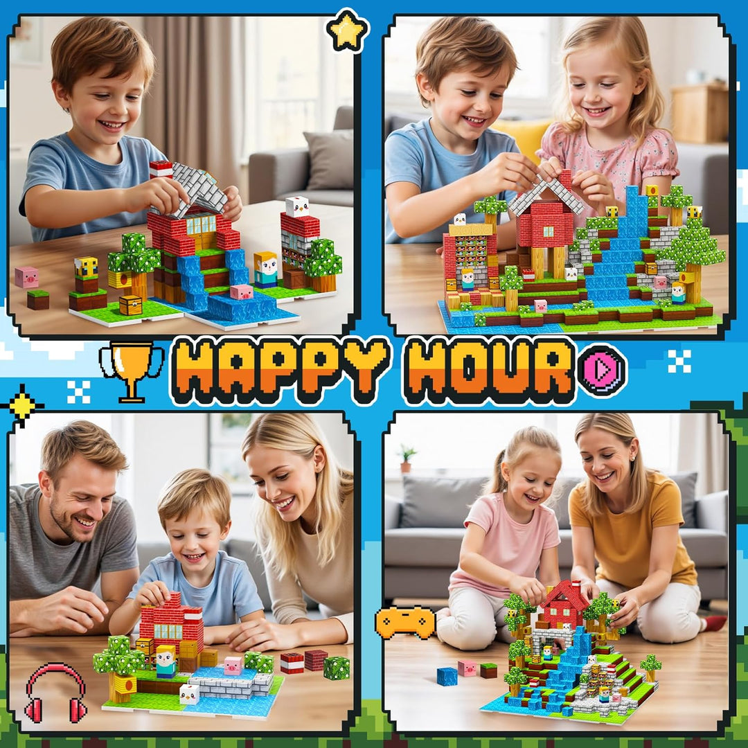 Magnetische Bausteine Blöcke 100 Stück, Geschenk Junge Mädchen 3 4 5 6 Jahre Magnete Kinder Spielzeu
