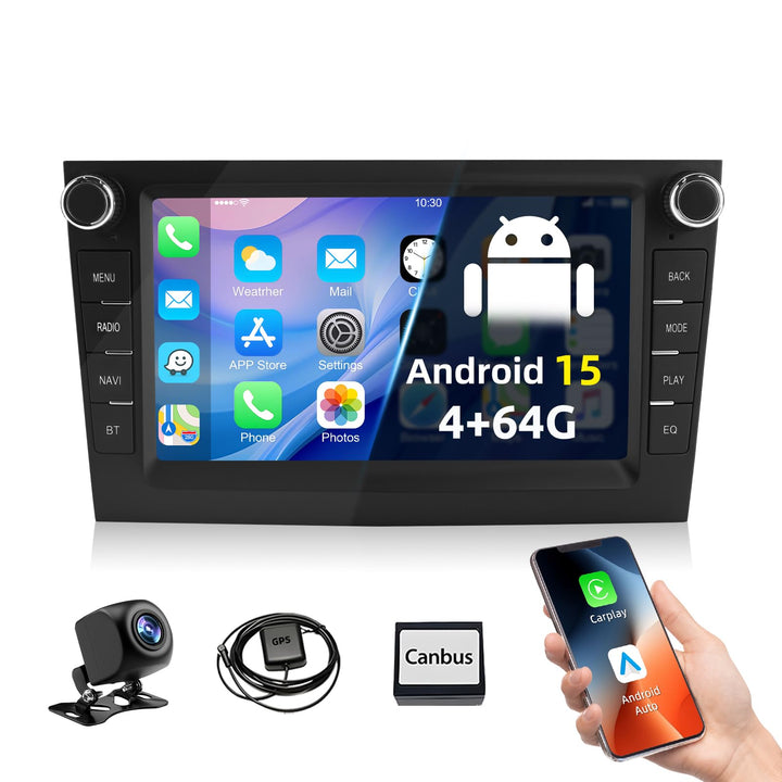 ESSGOO True 4+64G Wireless Autoradio mit Android Auto und CarPlay Für Vauxhall Opel Corsa C D Zafira