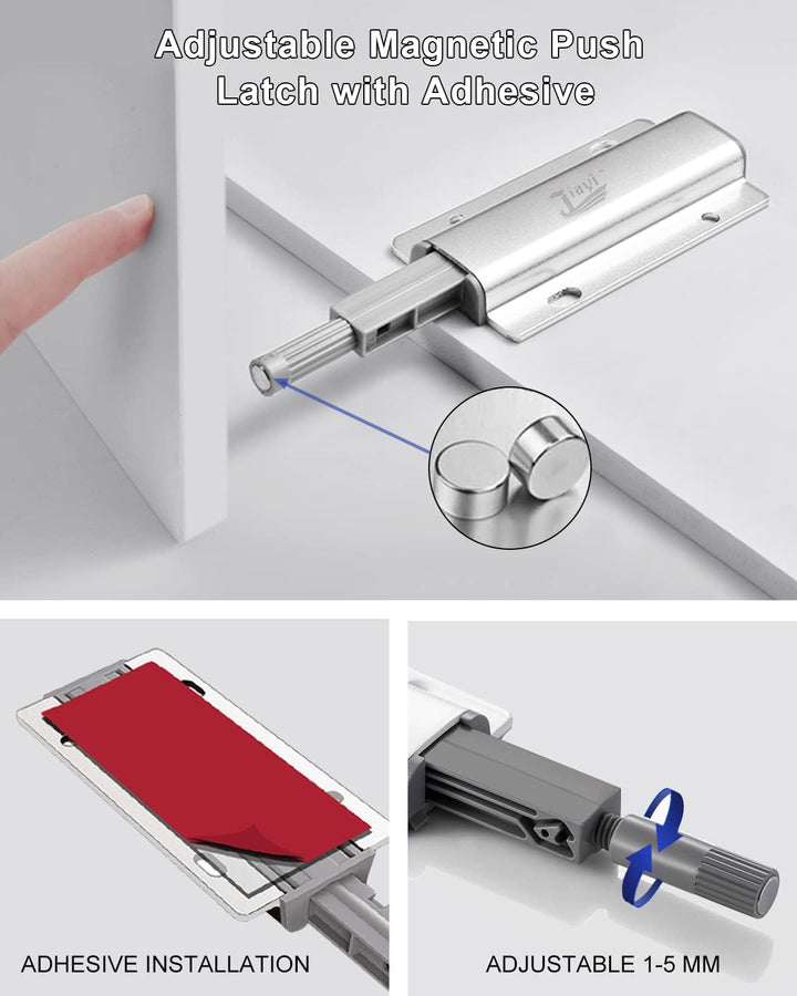 Drucktüröffner Schrank Push to Open Türöffner Jiayi 10 Stück Push Open Magnet Tip On für Türen Möbel
