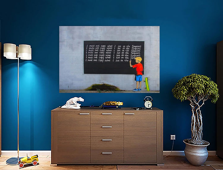 Simpsons Bart By Banksy Leinwanddruck, Zitate auf Bildern, Graffiti-Kunstwerk, 76 x 50 cm 76cm x 50c