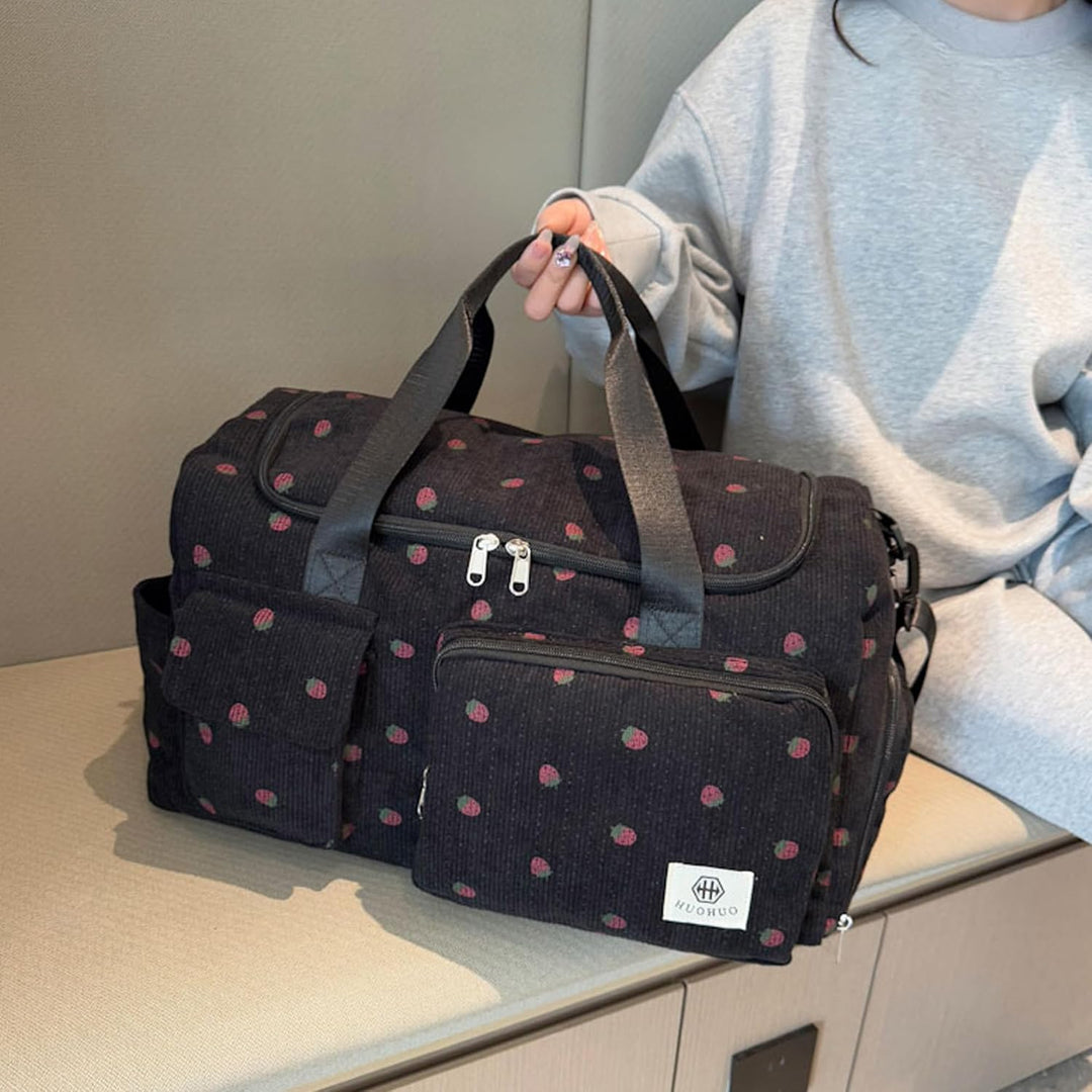 Sporttasche Kinder Reisetasche Mädchen Damen mit Schuhfach und Nassfach Cord Schwimmtasche Weekender
