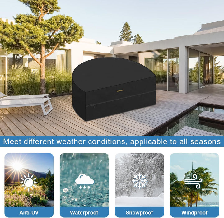 VANSHEIM Sonneninsel Abdeckung Halbrund Abdeckplane Liegeinsel Halbrund Abdeckplane Sonneninsel Wass