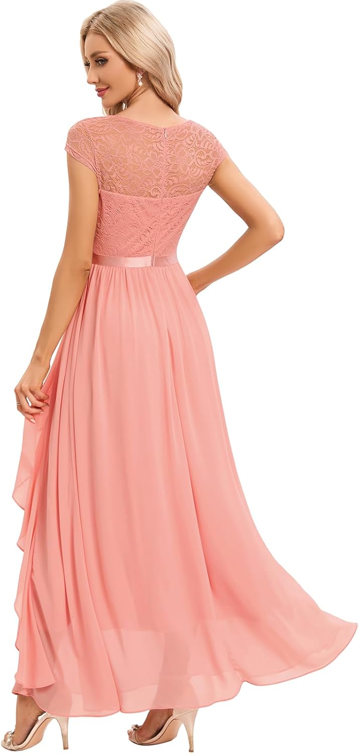 Gardenwed Damen Spitzen Abendkleid Elegant Cocktailkleid Ballkleid Brautjungfernkleider für Hochzeit