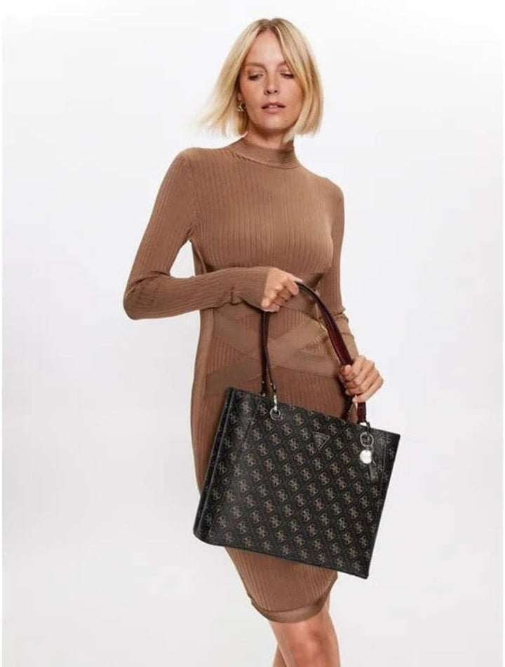 GUESS Damen Noelle Noel Tote Bag Braun, Braun