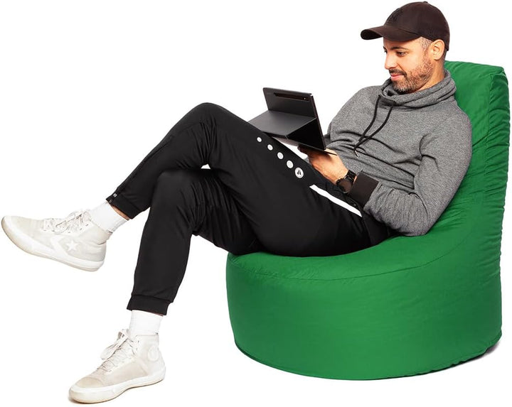PATCH HOME Gamer Kissen Lounge Kissen Sitzsack Sessel Sitzkissen Bean Bag + Würfel/Hocker mit Reissv