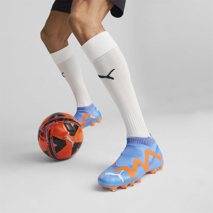 PUMA Herren Future Match+ Ll Fg/Ag Fussballschuh, 42 EU Blue Glimmer Puma White Ultra Orange