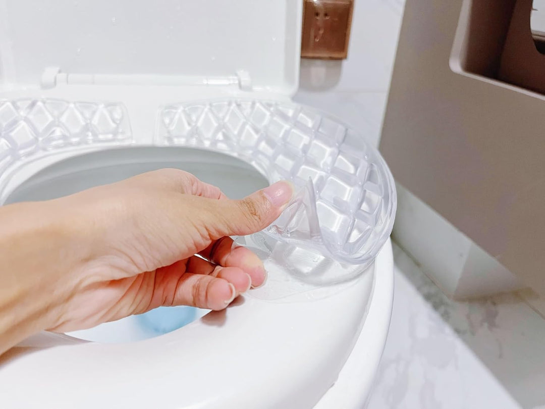 WC Sitzbezug Gel, Silikon Toilettensitz Auflage Waschbar, Selbstklebendes U-Form Toilettensitzkissen