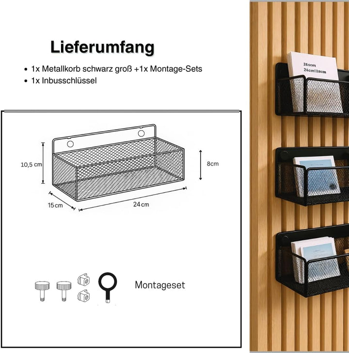 Steinmine - Designmanufaktur Zubehör-Set, Ablagen und Wandbehälter für Wandorganizer & Akustikpaneel