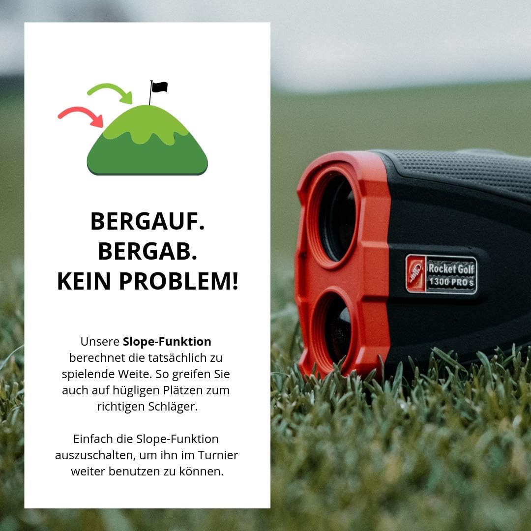 Golflaser.de - Golf Laser Entfernungsmesser Birdie 1300 Pro Slope Black - FlagFinder - 1300m Reichwe