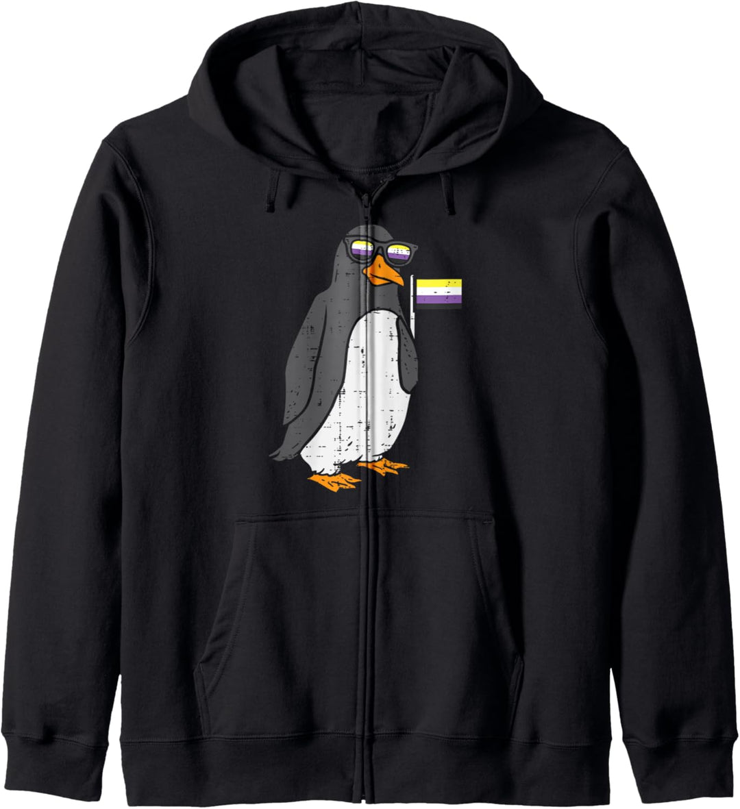 Penguin Animal LGBTQ Non-Binary Flag Genderqueer Men Women Kapuzenjacke