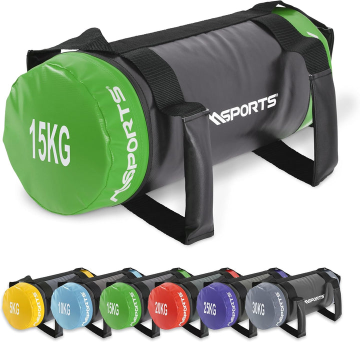 MSPORTS Power Bag Premium 5-30 kg Fitness Bag - Sandsack für Functional Fitness Gewichtssack 15 kg