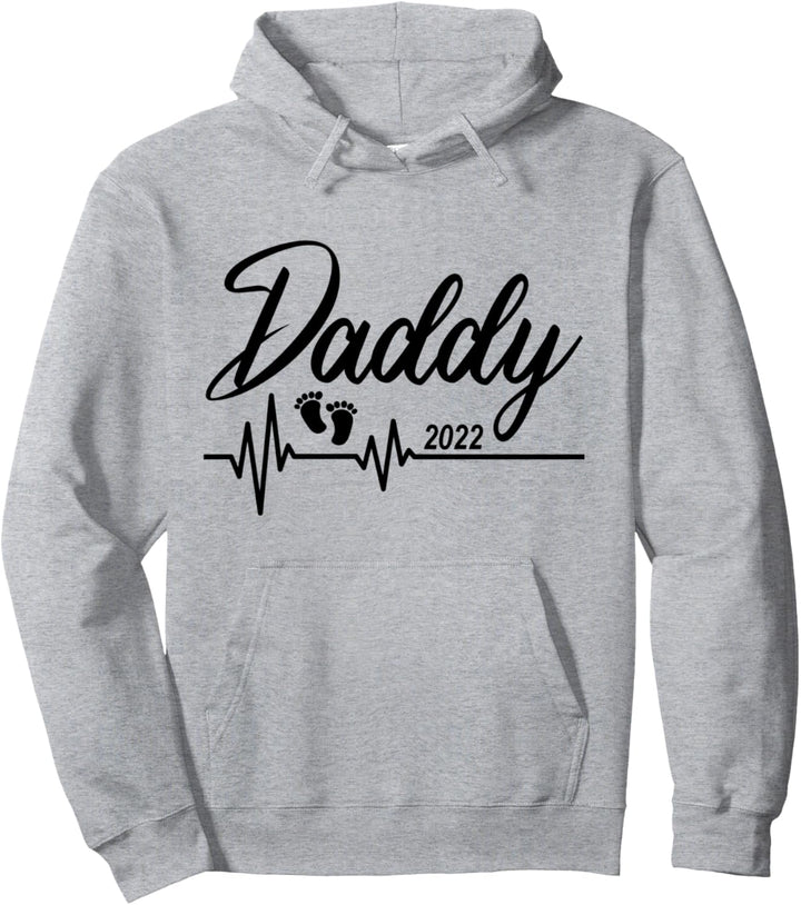Daddy 2022 Herzschlag Minimalistisch Outfit Vater Papa Baby Pullover Hoodie