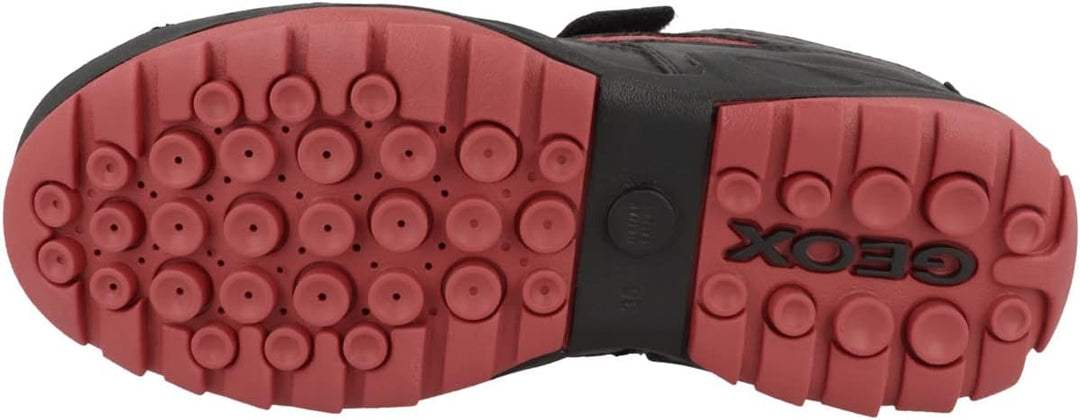Geox Jungen J New Savage Boy A Schuhe 24 EU Black Red, 24 EU Black Red