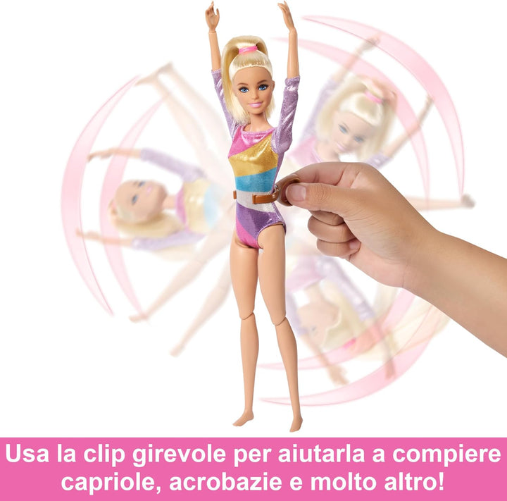 BARBIE Turnspass -Spielset mit Schwebebalken und über 10 thematisch passenden Teilen für siegreiche