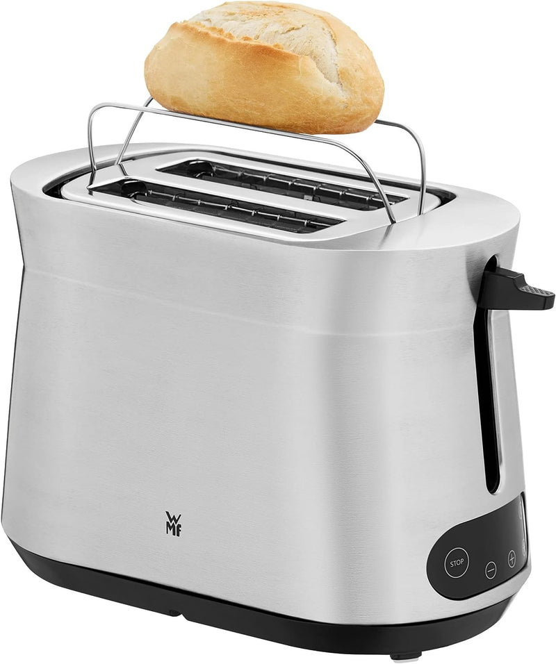 WMF Kineo Toaster Edelstahl, Doppelschlitz Toaster mit Brötchenaufsatz, 2 Scheiben, 10 Bräunungsstuf