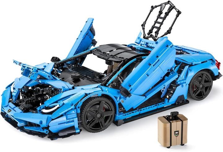 CaDA Italienisches Supercar, blau, 12-Zylinder, 3842 Teile (kompatibel mit Lego Technic), von MOC De