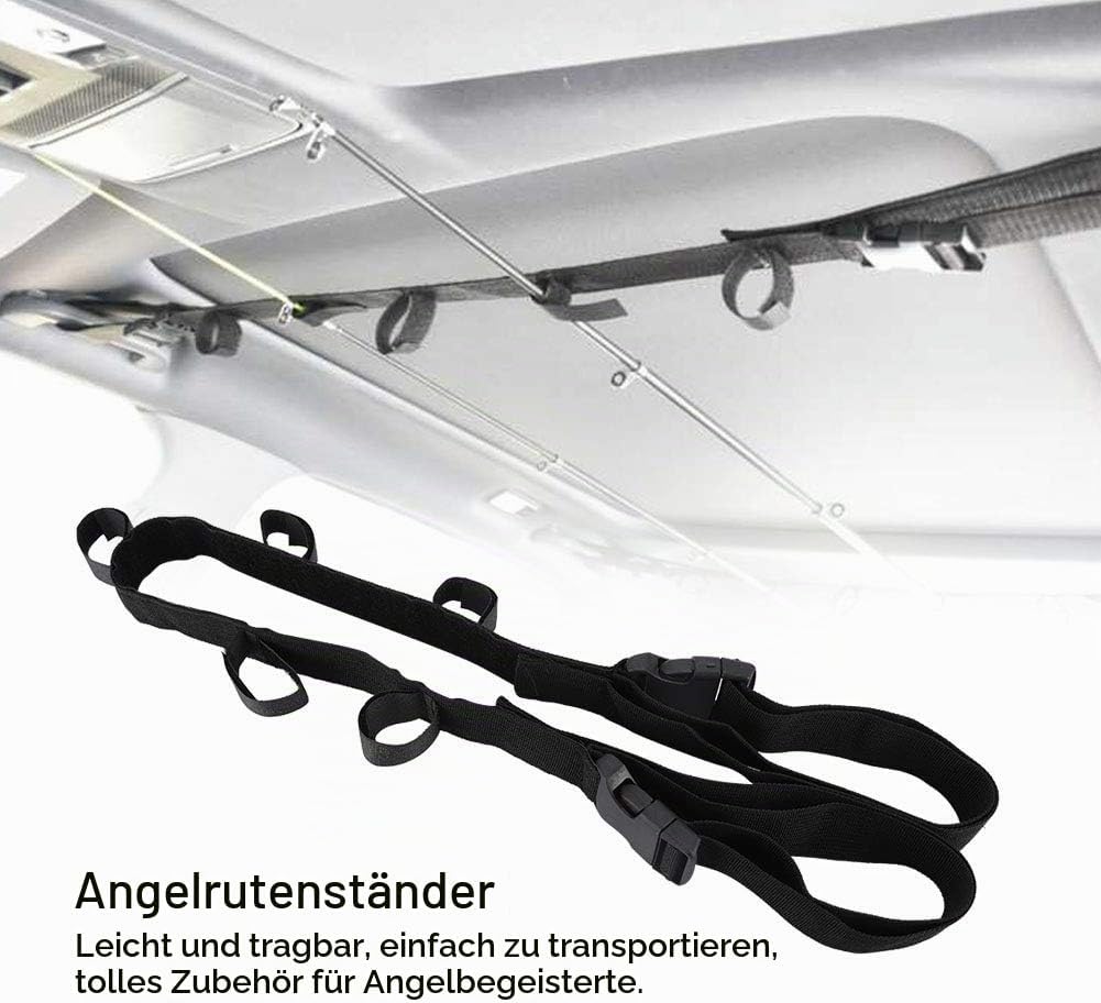 Nikou Auto Rutenständer Angelrutenhalter, 2 Stück Angel Ständer Befestigungsriemen Band Rutenhalter