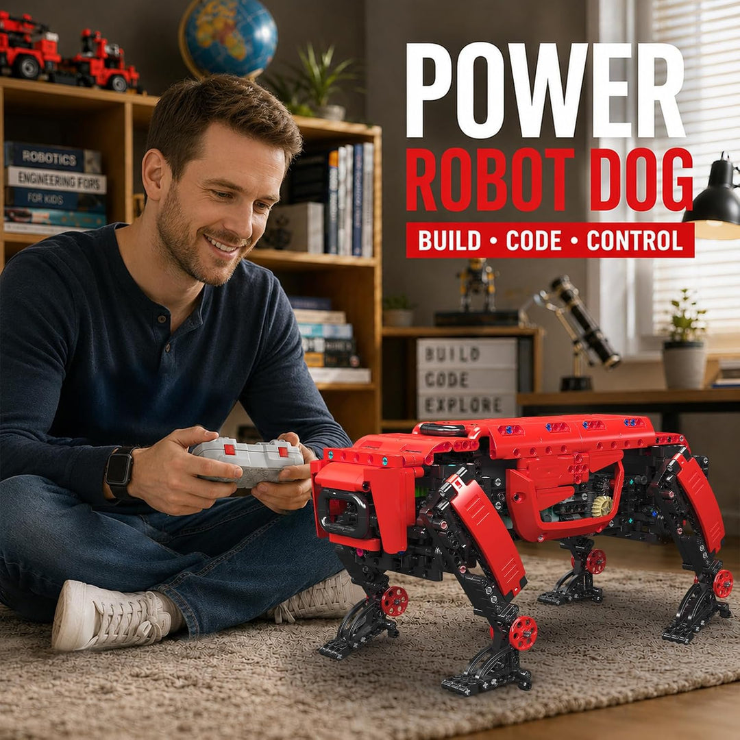 Mould King 15067 Technik Mechanischer Hund Bausteine Modell, APP Fernbedienung Roboter Hundespielzeu