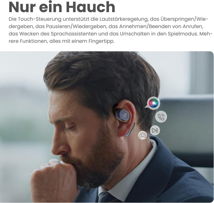OPENBEAT 1 Open Ear Bluetooth 5.3 Kabellose Kopfhörer，50H+ Wiedergabe, leistungsstarker 16,5-mm-Tita