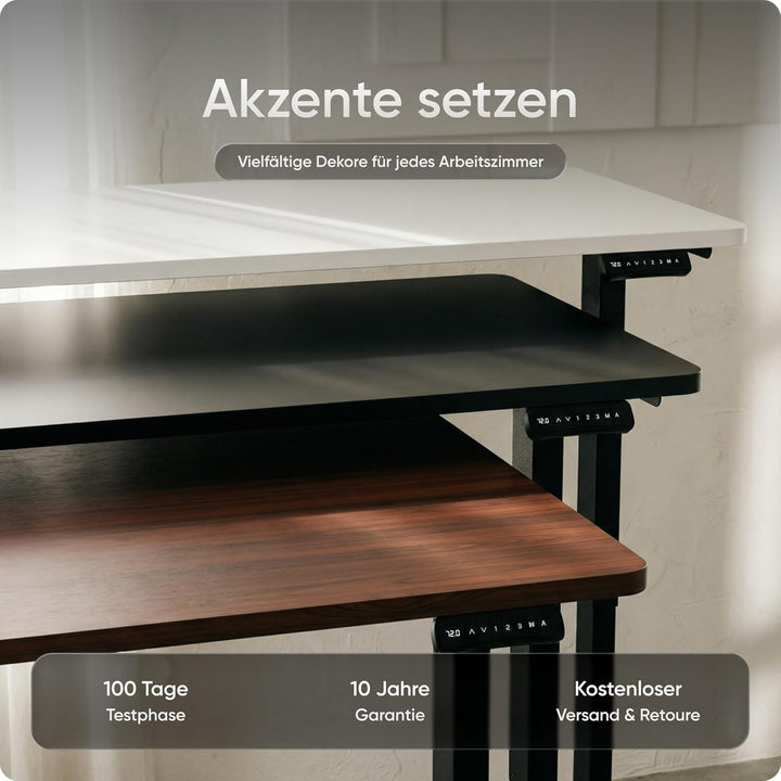 DESQUP Tischplatte | 2,5 cm Massive Weiss Schreibtischplatte 140x70 cm | ideale Holzplatte für den h