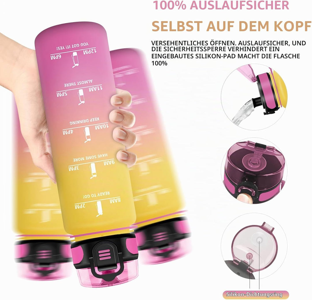 Vikaster Sport Trinkflasche, 500ml/1000ml/1500ml BPA-frei, Auslaufsicher, Kohlensäure Geeignet, für