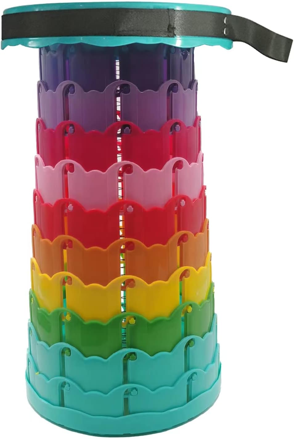 Teleskopischer Tragbarer Klapphocker Faltbar, Regenbogen Kunststoff Teleskop Hocker Tragbarer Hocker
