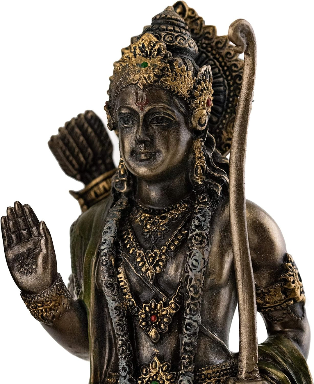 Top Collection Statue Rama, Sita und Lakshmana, aus kaltgegossener Bronze, 26,7 x 19,1 cm