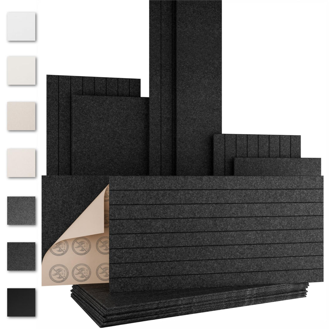 AKUSTIKO Akustikpaneele selbstklebend 4er Set 120x60cm - Schallschutzplatten Feuerfest Schalldämmung