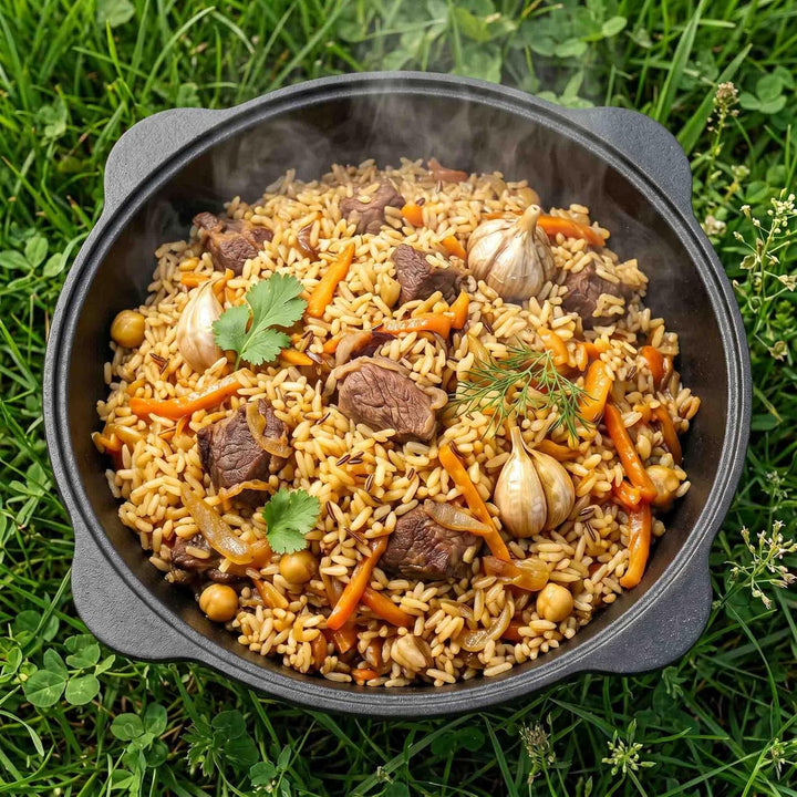 Wok Gusseisen 16 L (runder Boden) Kazan mit Schaumkelle NAMANGAN Uzbek Kasan Uzbekisch Asia WOK Cast