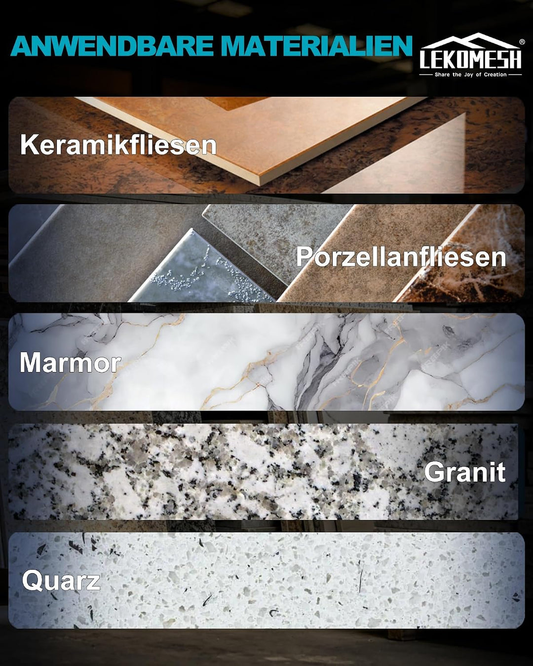 Diamantbohrkrone Fliesenbohrer 110MM Lochsäge - LEKOMESH Für Porzellan Keramik Fliesen Marmor Granit