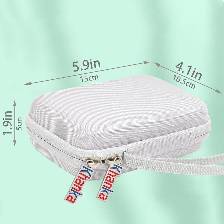 Khanka Hart Tasche Kompatibel mit Liene 2x3 Fotodrucker Smartphone Mini Drucker.(Weiss, nur Tasche)