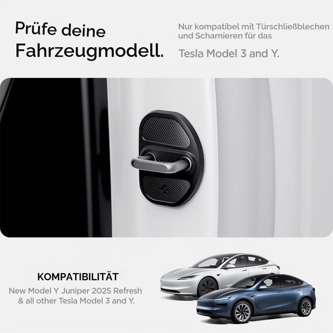Spigen Tesla Model Y Juniper 2026 und Model 3 (~2023) Türschlossabdeckung, 4 Stücke Door Lock Cover