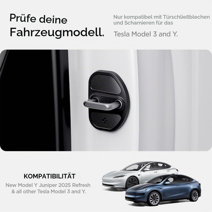 Spigen Tesla Model Y Juniper 2026 und Model 3 (~2023) Türschlossabdeckung, 4 Stücke Door Lock Cover