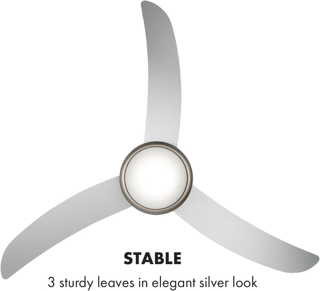 Klarstein El Paso Deckenventilator - 2-in-1: Ventilator & Deckenlampe, Durchmesser: 52" (132 cm), 3