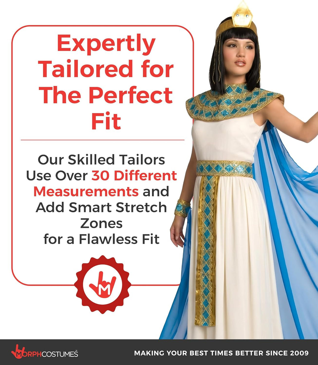Morph Cleopatra Kostüm für Damen, Ägyptisches Thema, Perfekt für Partys und Events, S, S
