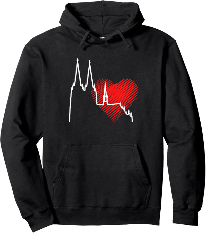 Kölner Dom Herz Liebe Skyline Fan Köllefornia Kölsch Köln Pullover Hoodie