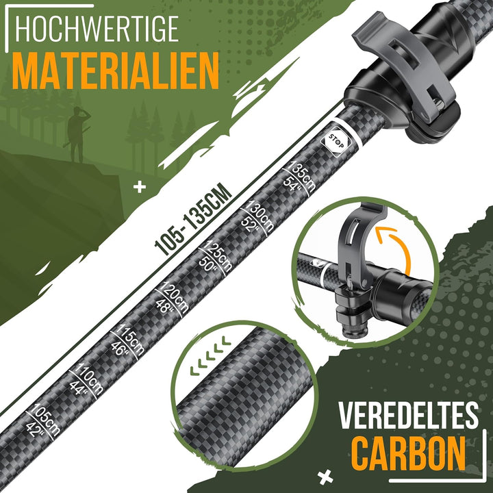 KESSER® Wanderstöcke Aluminium oder Carbon mit Korkgriff | Nordic Walking Stöcke für Damen & Herren