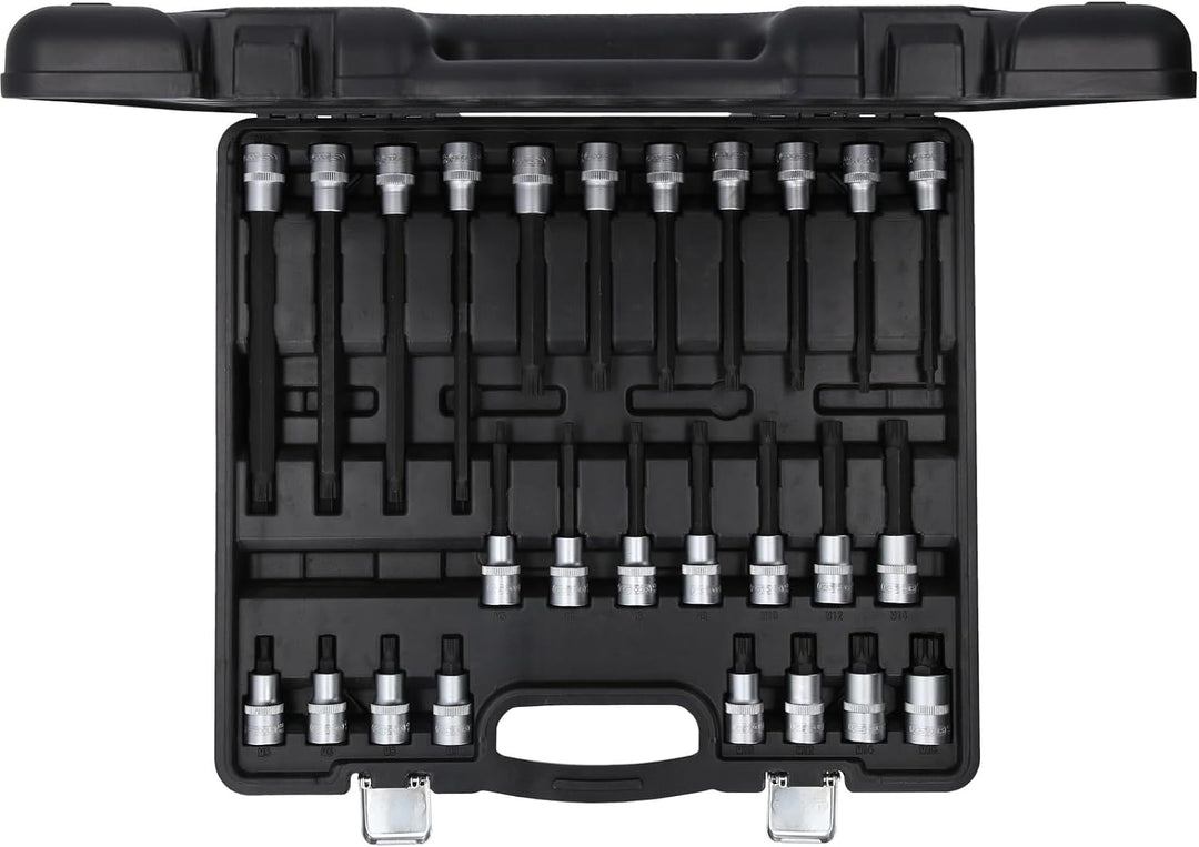 KS Tools 911.4540 EVOLUTION Series 1/2" Bit-Stecknuss-Satz für Vielzahn (XZN)-Schrauben, 26-tlg