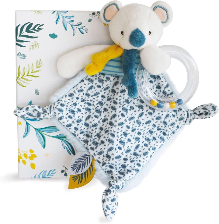 Doudou et Compagnie ET COMPAGNOE YOCA LE Koala Babydeckenrassel, DC3666, Weiss, 22 Schmusetuch mit R