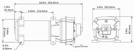 LIGHTEU®, Seaflo DC 12V 17L/Min 2,8 bar, 4 Kammer Wasserdruck Membranpumpe, 41s Druckpumpe für Marin