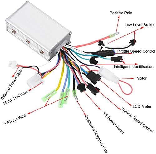 Alomejor Bürstenlos Controller Motor 36V / 48V 250W / 350W E-Bike Motorsteuerung mit LCD-Panel & Sen