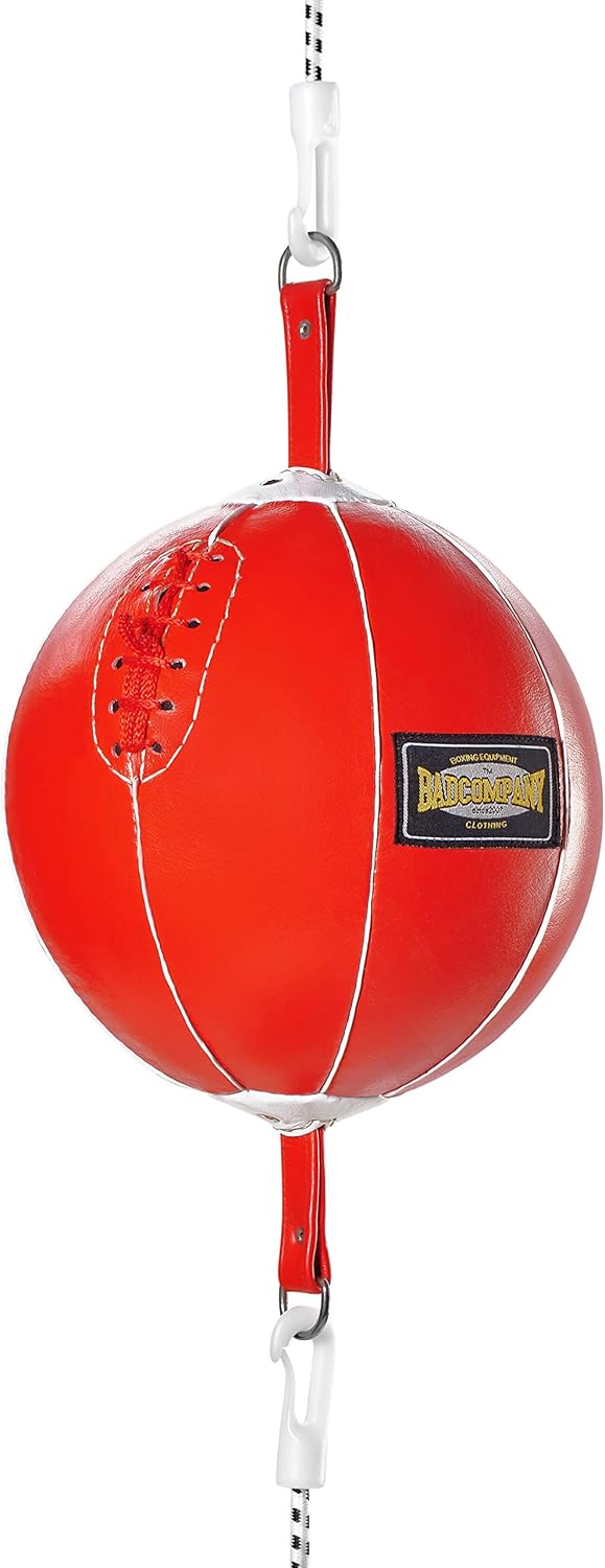 Bad Company Doppelendball aus Leder inkl. elastischen Spanngurten I 25 cm Durchmesser I Boxball für