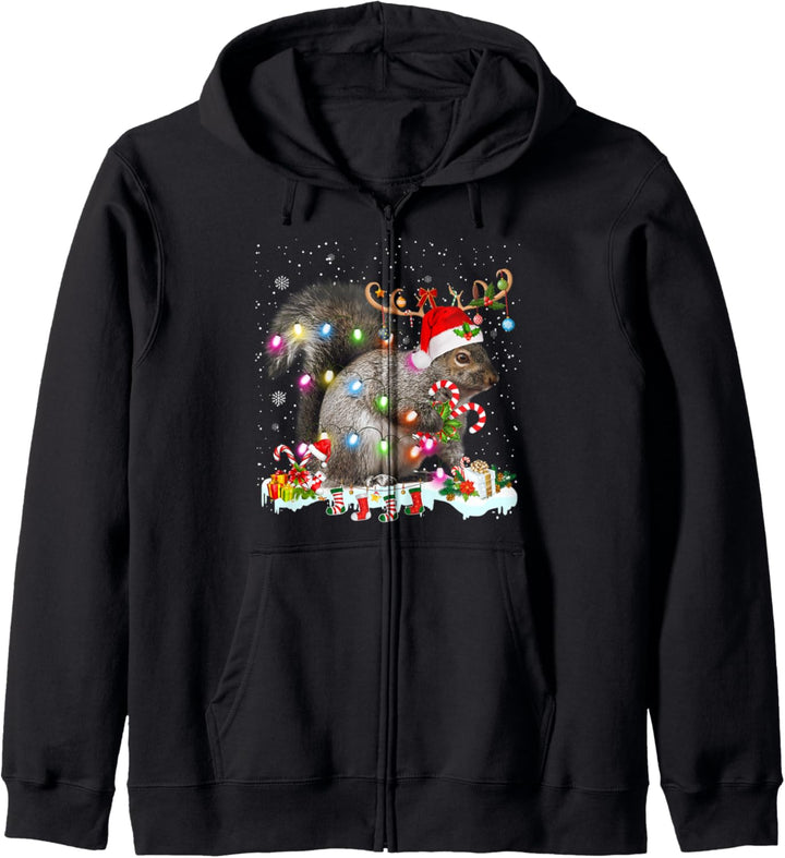 Frohe Weihnachten Eichhörnchen Weihnachten XMas Kapuzenjacke